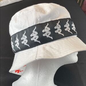 MENS KAPPA 222 BANDA BZAHLAB BUCKET HAT White black cotton